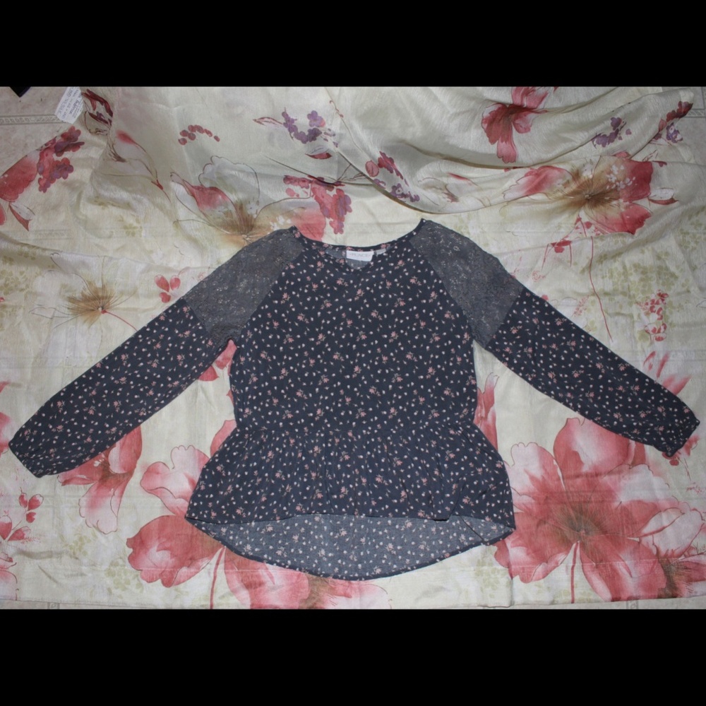 Floral Long Sleeve with Lace Detail